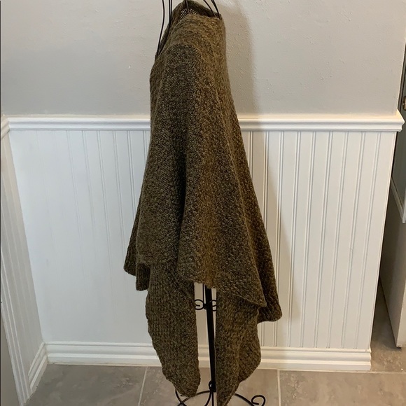 💚 Two Tone Brown Woven Shawl Women’s OS - Picture 3 of 7
